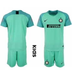 Inter Milan Blank Green Goalkeeper Kid Soccer Club Jersey