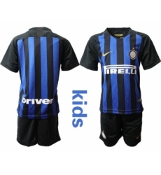 Inter Milan Blank Home Kid Soccer Club Jersey