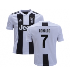 Juventus #7 Cristiano Ronaldo Home Kid Soccer Club Jersey