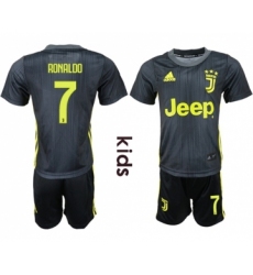 Juventus #7 Ronaldo Third Kid Soccer Club Jersey