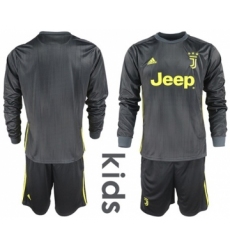 Juventus Blank Third Long Sleeves Kid Soccer Club Jersey