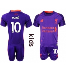 Liverpool #10 Mane Away Kid Soccer Club Jersey
