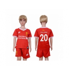 Liverpool #20 Lallana Red Home Kid Soccer Club Jersey