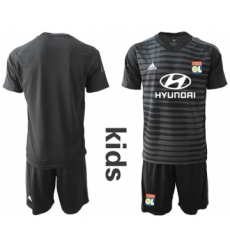 Lyon Blank Black Goalkeeper Kid Soccer Club Jersey