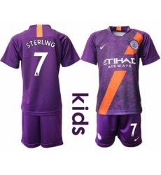 Manchester City #7 Sterling Third Kid Soccer Club Jersey