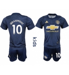 Manchester United #10 Ibrahimovic Third Kid Soccer Club Jersey