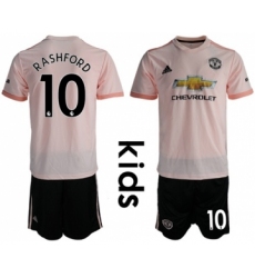 Manchester United #10 Rashford Away Kid Soccer Club Jersey
