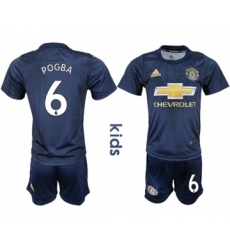 Manchester United #6 Pogba Third Kid Soccer Club Jerse