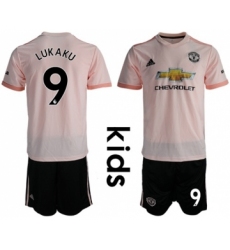 Manchester United #9 Lukaku Away Kid Soccer Club Jersey