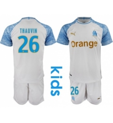 Marseille #26 Thauvin Home Kid Soccer Club Jersey