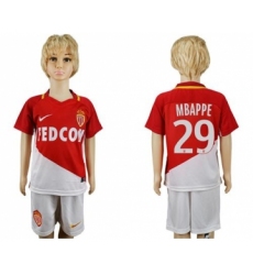 Monaco #29 Mbappe Home Kid Soccer Club Jersey