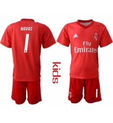 Real Madrid #1 Navas Third Kid Soccer Club Jersey
