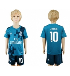 Real Madrid #10 James Sec Away Kid Soccer Club Jersey