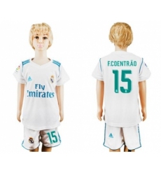 Real Madrid #15 F.Coentrao White Home Kid Soccer Club Jersey