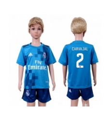 Real Madrid #2 Carvajal Sec Away Kid Soccer Club Jersey