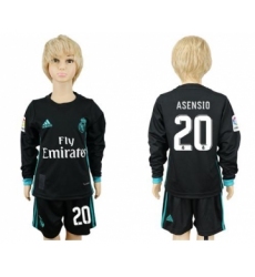 Real Madrid #20 Asensio Away Long Sleeves Kid Soccer Club Jersey