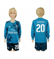 Real Madrid #20 Asensio Sec Away Long Sleeves Kid Soccer Club Jersey