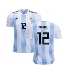 Argentina #12 Nahuel Home Kid Soccer Country Jersey