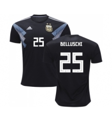 Argentina #25 Belluschi Away Kid Soccer Country Jersey