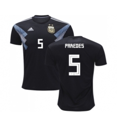 Argentina #5 Paredes Away Kid Soccer Country Jersey