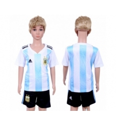 Argentina Blank Home Kid Soccer Country Jersey
