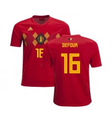 Belgium #16 Defour Home Kid Soccer Country Jersey