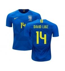 Brazil #14 David Luiz Away Kid Soccer Country Jersey