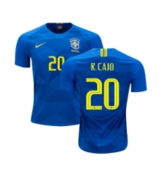 Brazil #20 R.Caio Away Kid Soccer Country Jersey