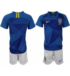 Brazil Blank Away Kid Soccer Country Jersey