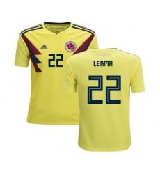 Colombia #22 Lerma Home Kid Soccer Country Jersey