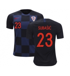 Croatia #23 Subasic Away Kid Soccer Country Jersey