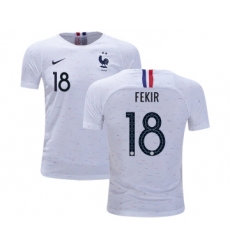 France #18 Fekir Away Kid Soccer Country Jersey