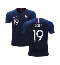 France #19 Sidibe Home Kid Soccer Country Jersey