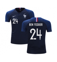 France #24 Ben Yedder Home Kid Soccer Country Jersey