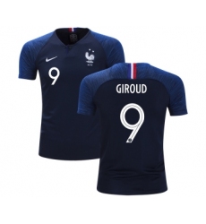 France #9 Giroud Home Kid Soccer Country Jersey