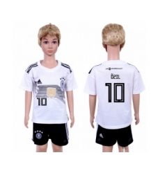Germany #10 Ozil White Home Kid Soccer Country Jersey