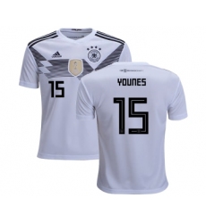 Germany #15 Younes White Home Kid Soccer Country Jersey