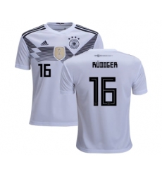 Germany #16 Rudiger White Home Kid Soccer Country Jersey
