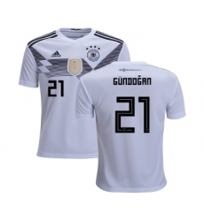 Germany #21 Gundogan White Home Kid Soccer Country Jersey