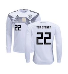 Germany #22 Ter Stegen Home Long Sleeves Kid Soccer Country Jersey