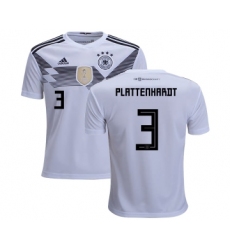 Germany #3 Plattenhardt White Home Kid Soccer Country Jersey