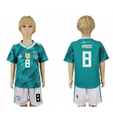 Germany #8 Kroos Away Kid Soccer Country Jersey