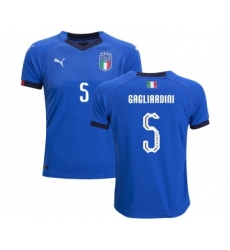 Italy #5 Gagliardini Home Kid Soccer Country Jersey