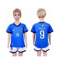 Italy #9 Inglese Home Kid Soccer Country Jersey