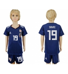 Japan #19 Sakai Home Kid Soccer Country Jersey