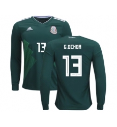 Mexico #13 G.Ochoa Home Long Sleeves Kid Soccer Country Jersey