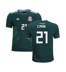 Mexico #21 C.Pena Home Kid Soccer Country Jersey