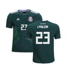 Mexico #23 J.Molina Home Kid Soccer Country Jersey