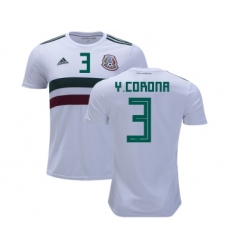 Mexico #3 Y.Corona Away Kid Soccer Country Jersey