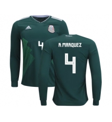 Mexico #4 R.Marquez Home Long Sleeves Kid Soccer Country Jersey